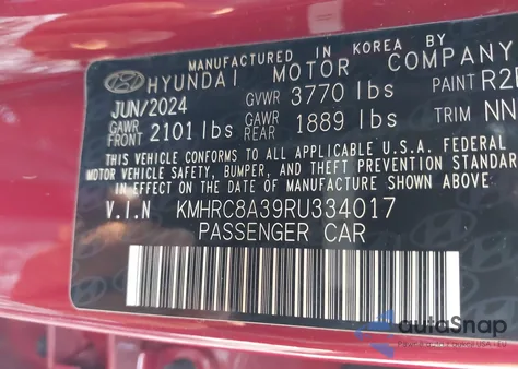 2024 Hyundai Venue Limited из США, поврежденный, VIN KMHRC8A39RU334017